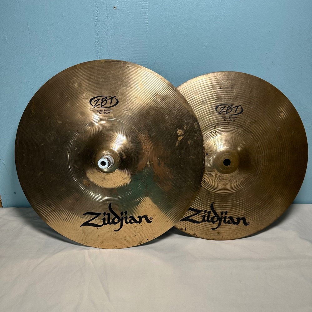 Zildjian ZBT HiHat Bottom Cymbals 13 Inch and 14 Inch Pair Made in USA